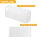 2 Pack Cabinet Organizer Storage, Adhesive Over Cabinet Door Organizer, No Drilling Space Saver Plastic Storage Containers Multi-Use for Kitchen Bathroom Office Bedroom, Translucent