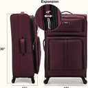 U.S. Traveler Anzio Softside Expandable Luggage with Spinner Wheels, Burgundy, 30-Inch Large
