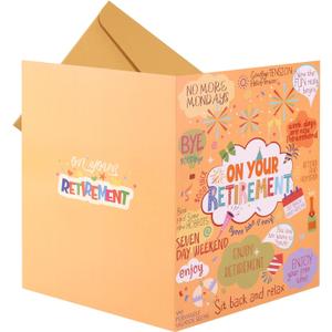 5 x Large Greeting Card Farewell, Colorful Large Retirement Leaving Card with Envelope Retirement Gift Going Away Party Decorations Supply for Men Women Coworker