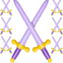 Outus 12 Pcs Inflatable Swords Blow up Swords Prince Themed Party Favors for Theme Birthday Party Swimming Pool Decorations Cosplay Halloween Costume Accessories Stage Props, 24 Inch (Gold,Purple)