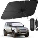 helloleiboo Foldable Car Windshield Sun Shade Umbrella 360Rotating 55"x30"Sunshade for Car Windshield Front Window Reflective Polyester Blocks Heat Automotive Interior Sun Protection for Cars Trucks