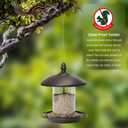 Pack of 2 - Metal Roof Bird Feeder for Backyard Birds, Bronze.