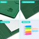 A4 Leather Portfolio,All-in-One Folder Legal Pad Padfolio,Business Interview Legal Organizer with Magnetic Closure,Resume Folder Binder with Luxury Papers,Sticky Tab,Pen for Men & Women,Retro Green