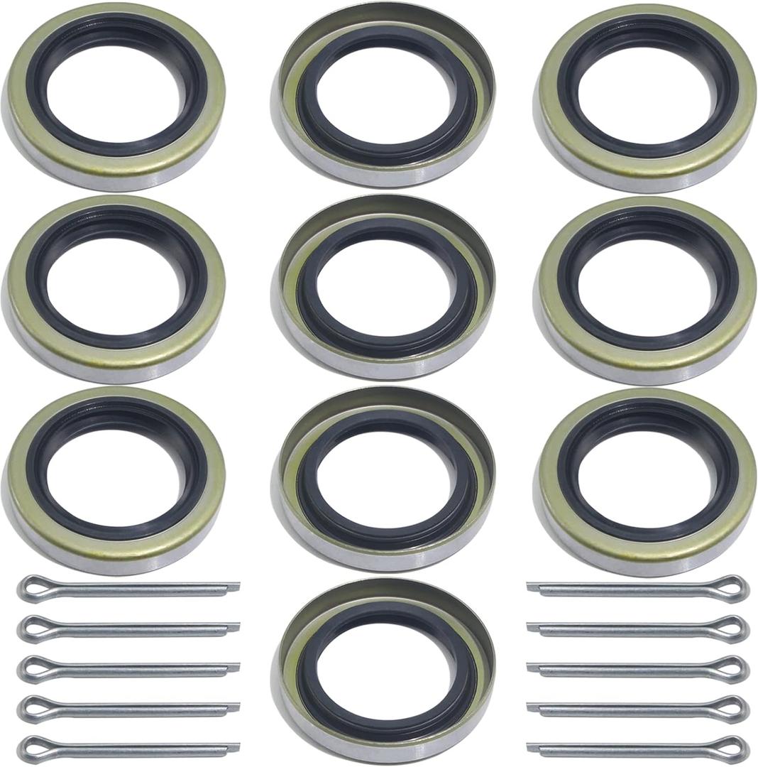 10pack ID 1.719" x OD 2.565" Trailer Axle Hub Wheel Grease Seal with Pin for 3500lb Spindles #84 RV Axle Dexter Replace 171255TB 10-19