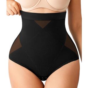 Nebility Tummy Control Shapewear Panties for Women - High-Waist Postpartum Shapewear Brief Body Shaper Girdle Butt Lift (XL, Black)