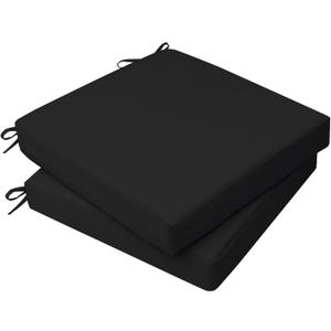 AAAAAcessories Outdoor Seat Cushions for Chairs, Waterproof, Fade-Resistant, 18" x 18" x 2", Patio Furniture Replacement Cushions, Set of 2, Charcoal Black