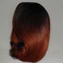 WERD Ombre Orange Bob Wig with Bangs Natural Short Orange Wigs for Women Synthetic Hair Straight Bob Wig for Daily Party Cosplay