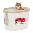 IRIS USA Top Entry Cat Litter Box, Hooded Privacy, Large, Beige