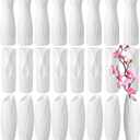 Mimorou 24 Pcs Composite Plastic Flower Vase Ceramic Look Decorative White Unbreakable Plastic Vases for Flower Centerpieces for Living Room Table Home Decor(Stylish Style)
