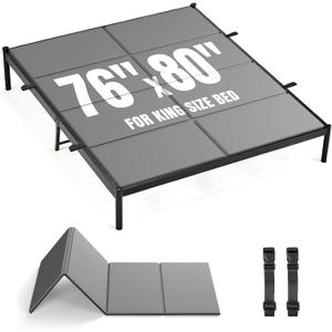 Bunkie Board King Size (76" x 80") 8mm Heavy Duty, Non-Slip Breathable Mattress Support Board for Slatted & Platform Bed Frames, Anti-Sag, Noise Minimizing, Moisture Resistant