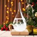 Storm Glass Weather Predictor, Snow Globe Drop-Shaped Weather Forecast Bottle Christmas Gifts, Unique Fashion Home Decor Weather Cool Gifts for Men Women