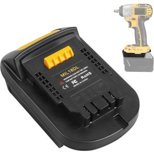 MIL18DL Battery Adapter Converter,Compatible with Milwaukee 18V Lithium Batteries Convert to Dewalt's 20V Lithium Batteries, Fits Dewalt 20V Cordless Tools(Not Made in Milwaukee or Dewalt)