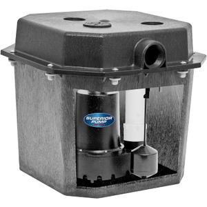 Superior Pump 92017 Superior 3/10 HP Compact Remote Sink/Drain Pump System , Black