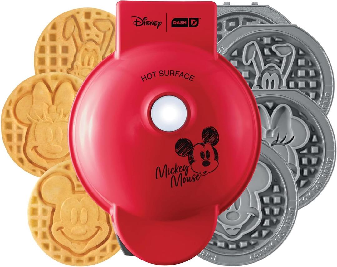 Disney | Dash MultiMaker Mini Maker System - Electric Waffle Maker & Swappable Plates - 1 MultiMaker, 4 Plates, Mickey Mouse & Friends Design, Aluminum
