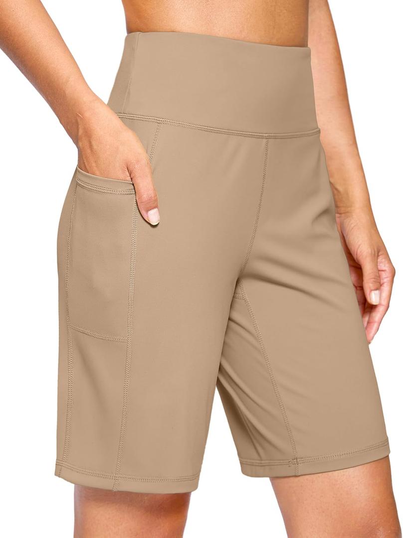 G Gradual Women's 9" Bermuda Long Shorts with Pockets High Waisted Athletic Knee Length Shorts for Women Walking Workout (Khaki,XL) G Gradual Women's 9" Bermuda Long Shorts with Pockets High Waisted Athletic Knee Length Shorts for Women Walking Workout (Khaki,XL)