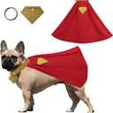 Dog Costume Cape Cosplay Set Red Pet Halloween Cosplay with Soft Collar and Tag Pet Costume for for Dogs or Cats for Halloween and Parties for 13.4-15'', Small