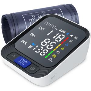Blood Pressure Monitor - Automatic Blood Pressure Machine for Home Use - Large Color Screen and Large Adjustable Cuff for Reliable Readings