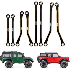 INJORA High Clearance Chassis Links Set Brass Black Coating Link for 1/18 TRX4M Defender Bronco Upgrade Parts RC Crawler, 42g