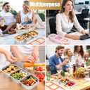 Stainless Steel Snack Containers - Reusable 3 Compartment Snackle Box Container with Lids for Kids Adults, Divided Snack Food Storage Containers for School, Home, Travel