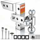 2.5" Adjustable Trailer Hitch 6 Inch Drop/Rise Tow Hitch Tri Ball Mounts