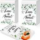Geyee 200 Pcs Wedding Favor Treat Bags Love Is Sweet Themed Treat Paper Bags White Self Adhesive Paper Wedding Gift Supplies Candy Cookie Buffet Party Favor for Gifts, 5 x 7 Inch
