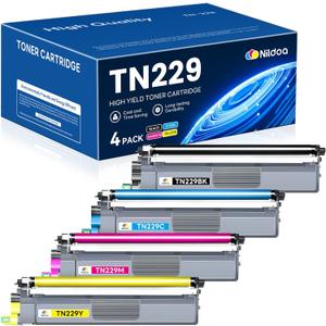 TN229 Toner Cartridges 4 Pack Replacement for Brother TN229BK/C/M/Y TN-229 MFC-L3720CDW MFC-L3780CDW HL-L3280CDW Printer Ink Cartridge(TN2294PK Black Cyan Magenta Yellow)
