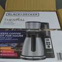 BLACK+DECKER 12 Cup Thermal Programmable Coffee Maker with Brew Strength and VORTEX Technology, Black/Steel, CM2046S
