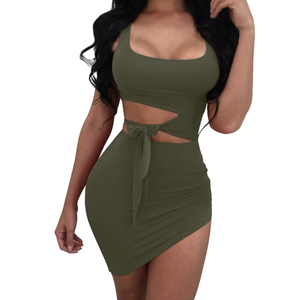 GOBLES Womens Sexy Bodycon Cut Out Sleeveless Outfit Mini Club Tank Dress
Size,S