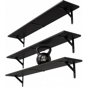 WOPITUES Long Wall Shelves 32″W x 8″D, Floating Book Shelves Max Load 65lbs, 32in