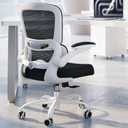 TRALT Office Chair - Ergonomic Desk Chair with Adjustable Lumbar Support, Mesh Computer Chair, Executive Chair for Home Office Comfortable Lumbar Support (1, White+Black), Pack of 1