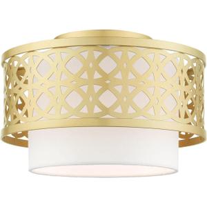 Livex Lighting 1 Light Soft Gold Semi Flush , 12 x 12 x 7.75
