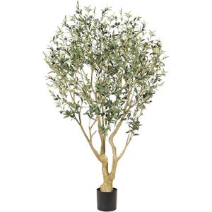 Realead 6ft Olive Trees Artificial Indoor - Large Faux Olive Tree with Realistic Leaves and Olives - Full and Grand Design Fake Olive Tree with Sturdy Base for Indoor Outdoor Office Decor
