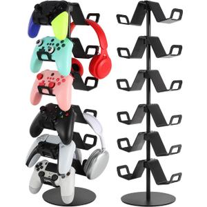 Gamer Gift,6-Tier Controller Headphone Stand Desktop,Ideal Gift for Game Lover - Universal Organizer for Controllers and Gaming Headsets,Unique Present