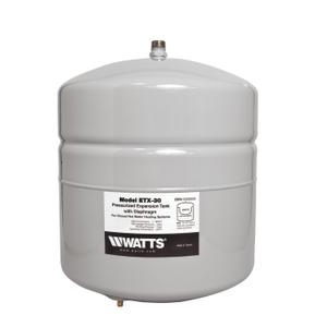 Watts ETX-30 Non-Potable Water Carbon Steel Expansion Tank for Closed Loop Hydronic Heating System Piping, 1/2" MNPT Connection, Tank Volume 4.7 Gallons, Maximum Pressure 75 psi