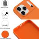 2 x Compatible with iPhone 17 Pro Max Case, Shockproof Liquid Silicone Protective Phone Case with Soft Anti-Scratch Microfiber Lining Ultra Slim Drop Protection Phone Cover (Orange)