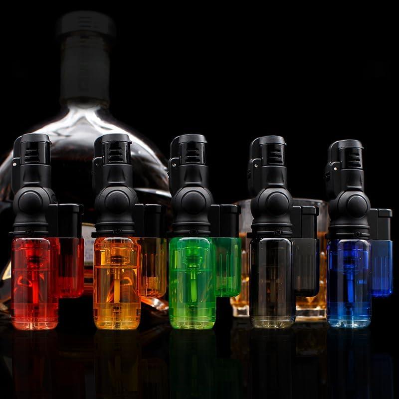 5Pack Torch Lighter Mini Refillable Butane Lighters Single Jet Flame 45 Rotatable Torch Lighters Windproof Adjustable Butane Gas Lighter for Candle Camping Fireplace Party BBQ(Without Fuel) (5pc)