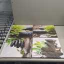 YPY Zen Bathroom Decor Meditation Canvas Wall Art, Water Stone and Green Plants Pictures for Yoga Spa and Office Calming, Relaxing Wall Art for Office Bedroom Living Room (12x12in, 4 Panels)