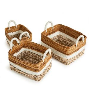 Home & Garden, KEY LARGO BASKETS, VARIOUS SETS L 16x12x7.5 M14x10x7 S12x8x6 In
