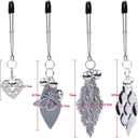 Silver Butterfly Pendant Bell Nipple Clamps, Adjustable Breast Nipple Clamps, Papilla Straighteners Corrector Nipple Shield Nipple Clamps Adjustable Breast Clamps (A)