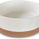 Mora Ceramic Pet Bowl Size Medium - Food/Water Dish for Large Puppies, Cats, Retrievers, Medium Sized Dogs, ect. 28oz or 4 Cups - Basic Bowls for Your Dog or Cat, Mix and Match for a Set - Vanilla