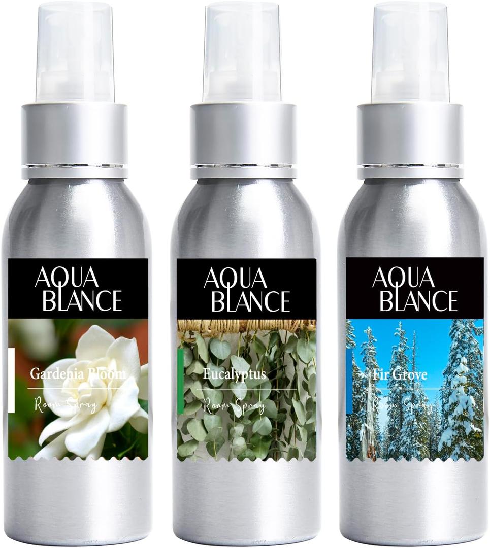 Fragrant Room Spray, Fir Grove, Eucalyptus Leaves, Gardenia Bloom, 3 x 3.4 fl oz, Air Fresheners Odor Eliminator for Home, Bathroom, Concentrated Room Spray