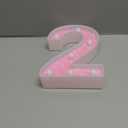 Pooqla Marquee Numbers Lights, light up Pink Numbers, Glitter Number Night Light Battery Powered Birthday Gift for Boys Girls Christmas Wedding Home Bar Party Decoration, Pink 2 (Warm White)