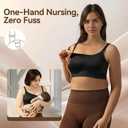Nursing Bras for Breastfeeding Seamless Maternity Bra Wireless Pregnancy Sleep Bralette Natural Shape Support (Black, XXL)