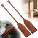Silipull 2 Pcs 2.5-4ft Wooden Canoe Oar Paddle, 30-48'' Solid Pine Paddle Canoe, for Kayak Small Boat Water Sports Home Wall Decoration Gift for Outdoor Enthusiast(4 ft,Classic Blades,Walnut)