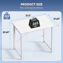 DUMOS 32 Inch Small Computer Desk for Home Office, Modern Study Writing Gaming Work Table Simple Style for Bedroom with X-Shaped ReInchforcement, White