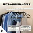 HOUSE DAY Black Plastic Hangers 60 Pack - Heavy Duty Non-Velvet Hangers with 360 Swivel Chrome Hook & Non Slip Notches - Slim Space Saving Clothes Hangers Ideal for Dresses Coats Shirts Jackets