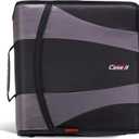 Case-it The Dual 2.0 2-in-1 Zipper Binder | Two 2-Inch D-Rings, 700 Sheet Capacity, 5-Subject Expanding File Folder, Multiple Pockets & Storage Organizer, Shoulder Strap | Dual-301 Black