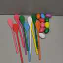 TOPLEE 20 Pcs Easter Egg and Spoon Race Game Set, 10 Players Balance Relay Easter Games Include 10 Eggs and Wooden Spoons for Kids Family Carnival Sports Outdoor Games Holiday Birthday Party Supplies