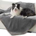 Bedsure Waterproof Dog Blankets for Extra Large Dogs - XL Cat Blanket Washable for Couch Protection, Sherpa Fleece Puppy Blanket, Soft Plush Reversible Throw Furniture Protector, 50x60, Grey