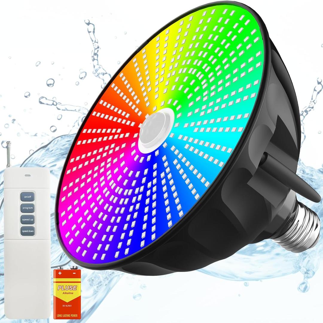 Pool Lights for Inground Pool 120V 90W Led Pool Light RGB Color Changing Pool Light Bulb with Remote Control, E26/E27 Replacement for Pentair Hayward Fixture